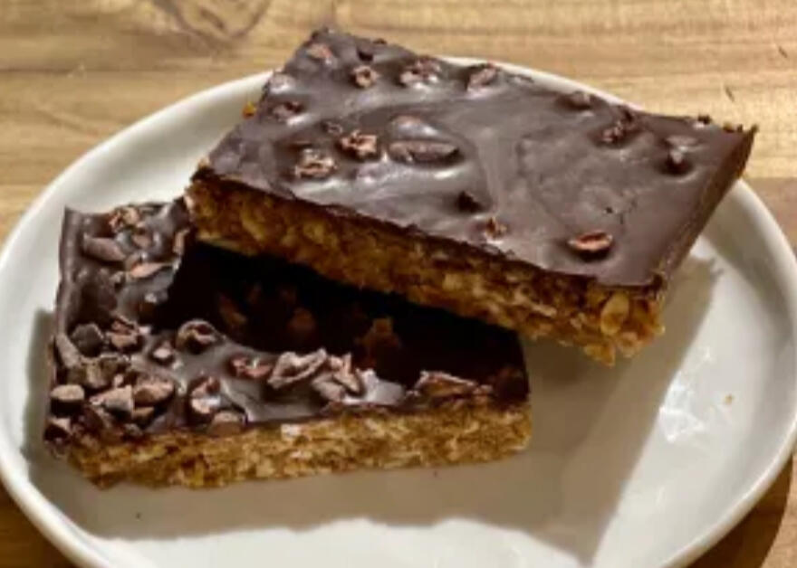 Chocolate-Covered Oatmeal, Date, and Almond Butter Squares